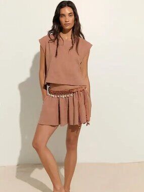 NWT Free People Skye Mini Skirt Set M